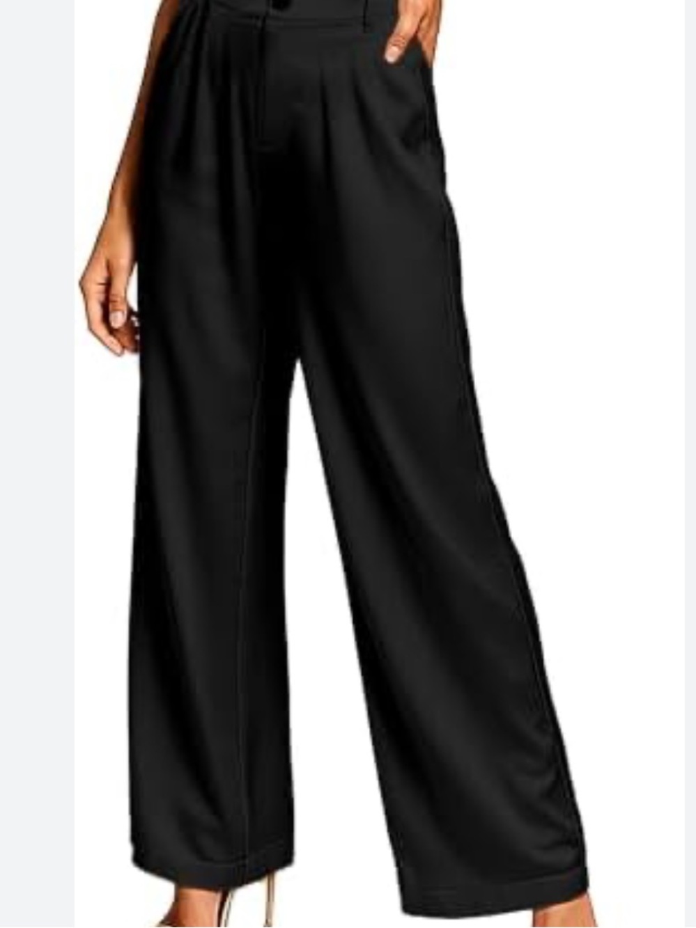 Streetwear Society Black High-Waist Wide Leg Trousers
